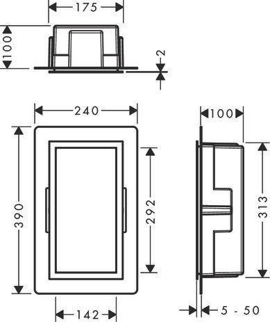 Hansgrohe XtraStoris Individual Wandnische Mattweiß mit Designrahmen 300x150x100mm, Edelstahl gebürstet-4