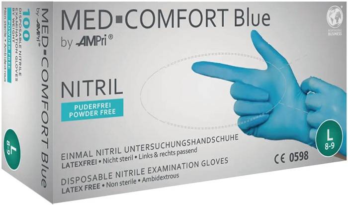 Einw.-Handsch.Med Comfort Blue Gr.M blau Nitril PSA III 100 St./Box-0