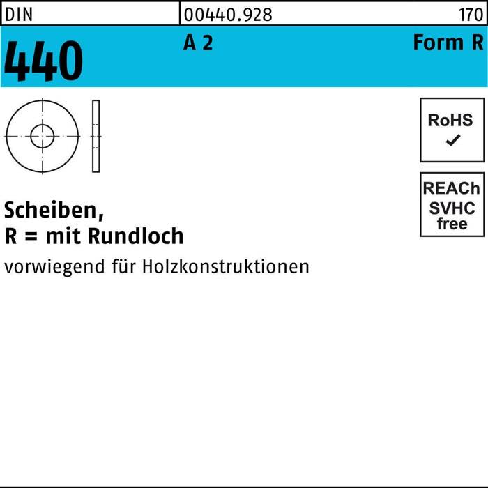 Scheibe DIN 440 R 17,5x 56x 5 A 2 50 Stück-0