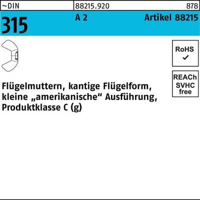 Flügelmutter R 88215 M4 A 2 100 Stück-0