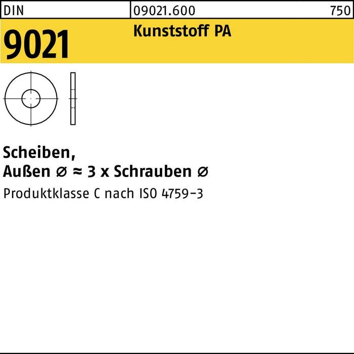 Scheibe DIN 9021 22x60x4 Polyamid natur 100 Stück-0