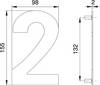 Hausnummer Ziffer 2 VA ma 155mm B.98mm EDI