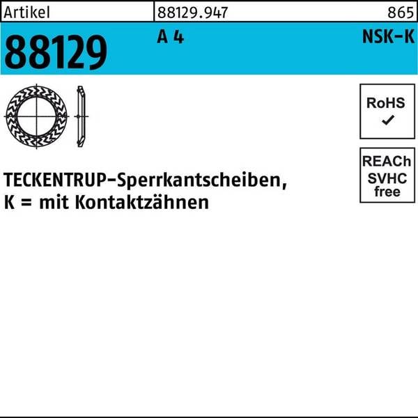 Sperrkantscheibe R 88129 NSK-K 12 A 4 500 Stück TECKENTRUP