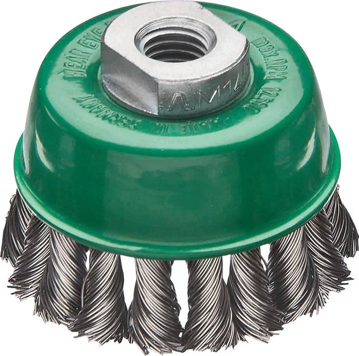 Topfbürste D.65mm M14 Drahtstärke 0,5mm VA Wechselzopf 12500min-¹ LESSMANN-0