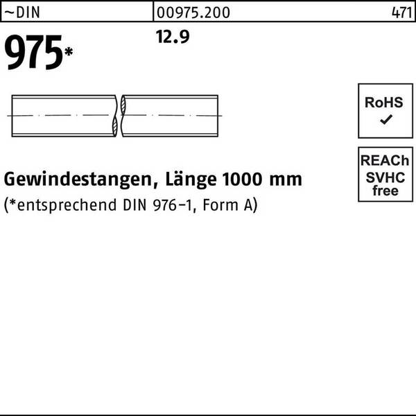 Gewindestange DIN 975 M16x 1000mm 12.9 1 Stück