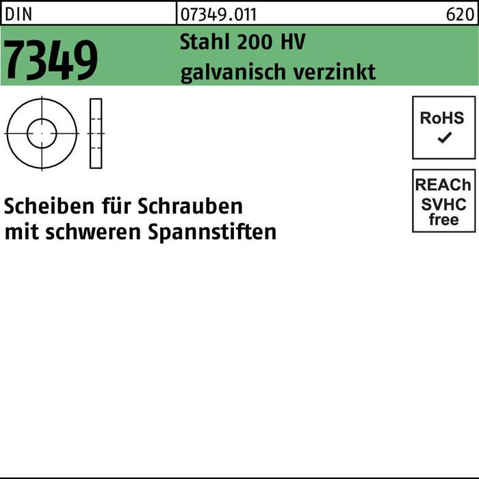 Scheibe DIN 7349 3,2x 9x 1 Stahl 200HV galv.verz. 1000 Stück-0
