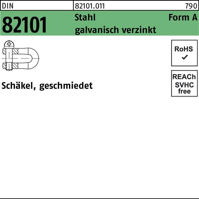 Schäkel DIN 82101 A 1 Stahl galv.verz. 25 Stück-0