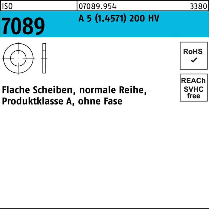 Unterlegscheibe ISO 7089 o.Fase 10 A 5 (1.4571) 200 HV 100 Stück-0