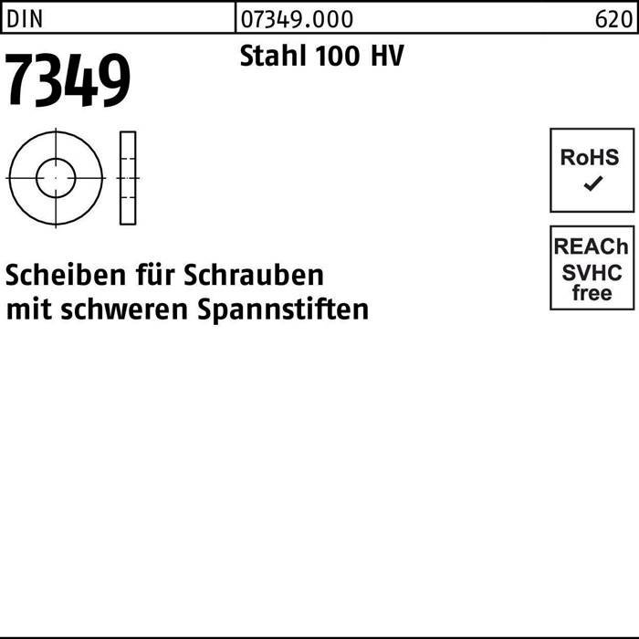 Scheibe DIN 7349 21x44x 8 Stahl 100HV 25 Stück-0