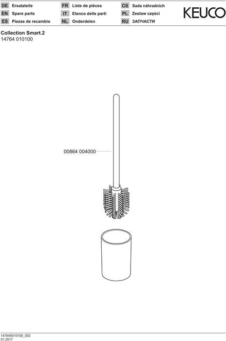 Keuco Smart.2 Kunststoff-Einsatz für 14764, D 77x110mm, Weiß, 14764000100-2