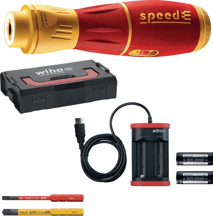 Schraubendreherset speedE® II electric 6-tlg.Akku Schlitz/(+/-Schlitz/PZD) WIHA-0