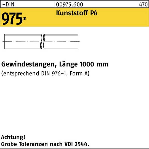 Gewindestange DIN 975 M5x 1000mm Polyamid 1 Stück