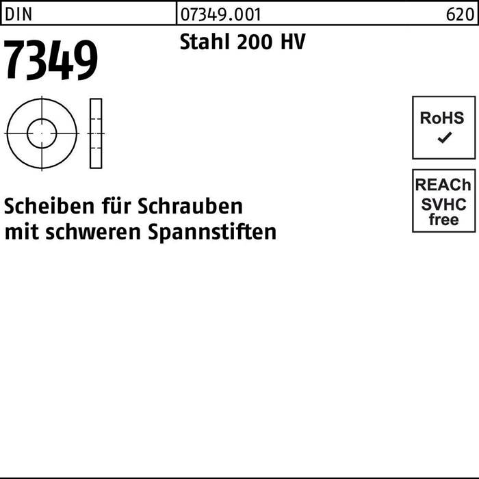 Scheibe DIN 7349 4,3x12x 1,6 Stahl 200HV 1000 Stück-0