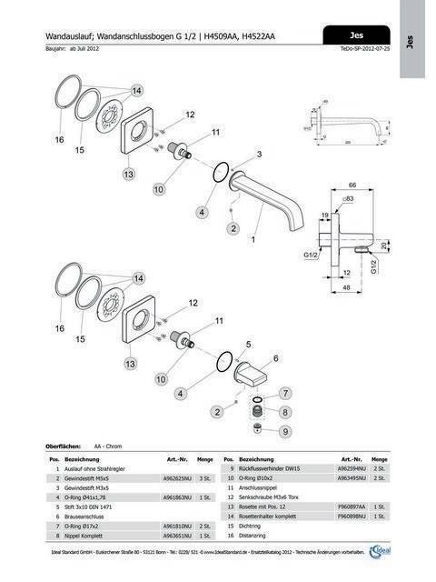 Ideal Standard IS JADO Rosette JES, quadratisch-3