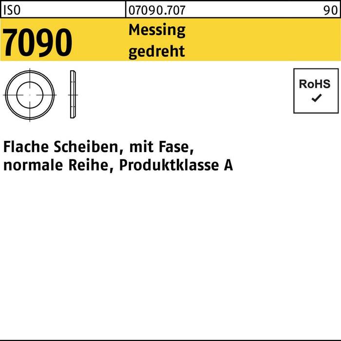 Unterlegscheibe ISO 7090 m.Fase 1 Messing gedreht 100 Stück-0