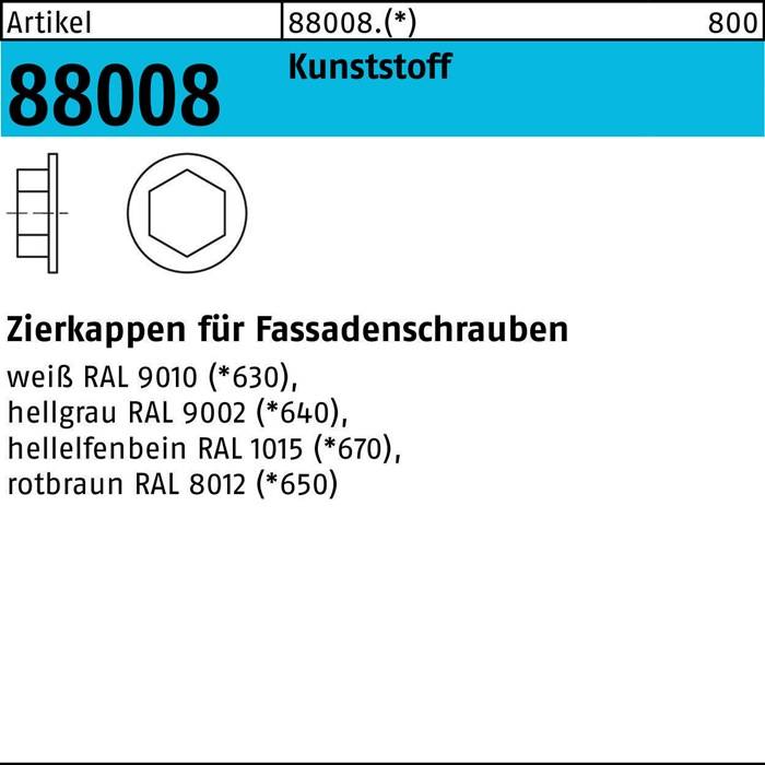 Zierkappe R 88008 F. SW 3/8 Ku. rotbraun 200 Stück-0