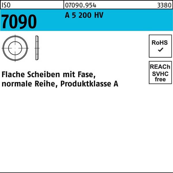 Unterlegscheibe ISO 7090 m.Fase 16 A 5 (1.4571) 200 HV 100 Stück