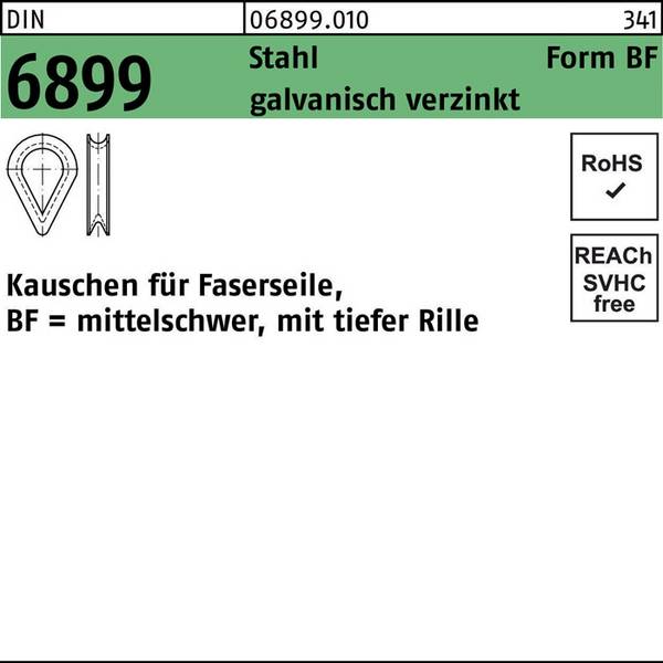 Kauschen DIN 6899 BF 11/RW12 Stahl galv.verz. 50 Stück