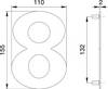 Hausnummer Ziffer 8 VA ma 155mm B.110mm EDI