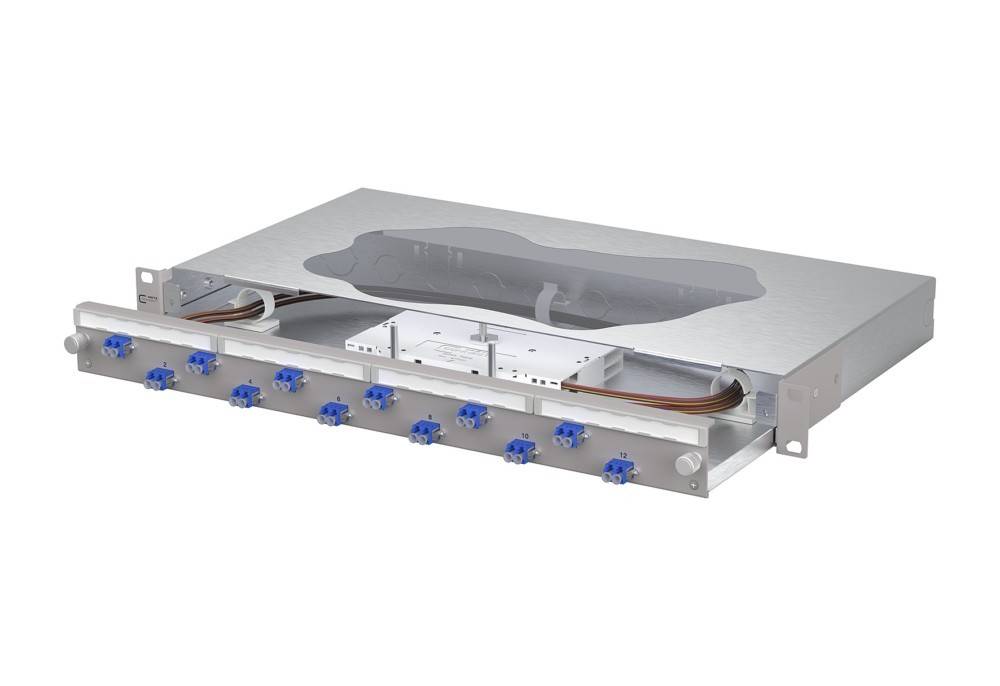METZ CONNECT Patchfeld OpDAT slide2 splice 12xLC-D OS2-0