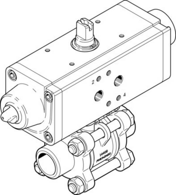 FESTO VZBA-2"-WW-63-T-22-F0507-V4V4T-PS90-R-90-4-C, Kugelhahn-Antriebseinheit, P/n: 1774110