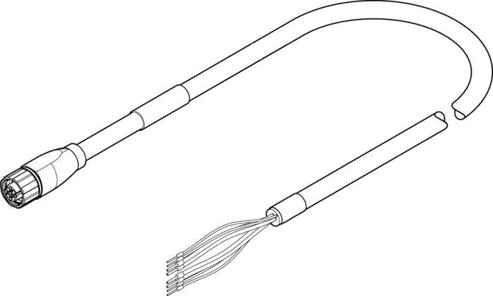 FESTO NEBM-M16G8-E-7.5-Q7-LE8 Motor cable, P/n: 8004663-0