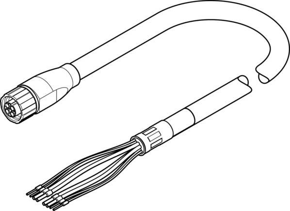 FESTO NEBM-M16G8-E-7.5-Q9-LE8 Motor cable, P/n: 5391547-0