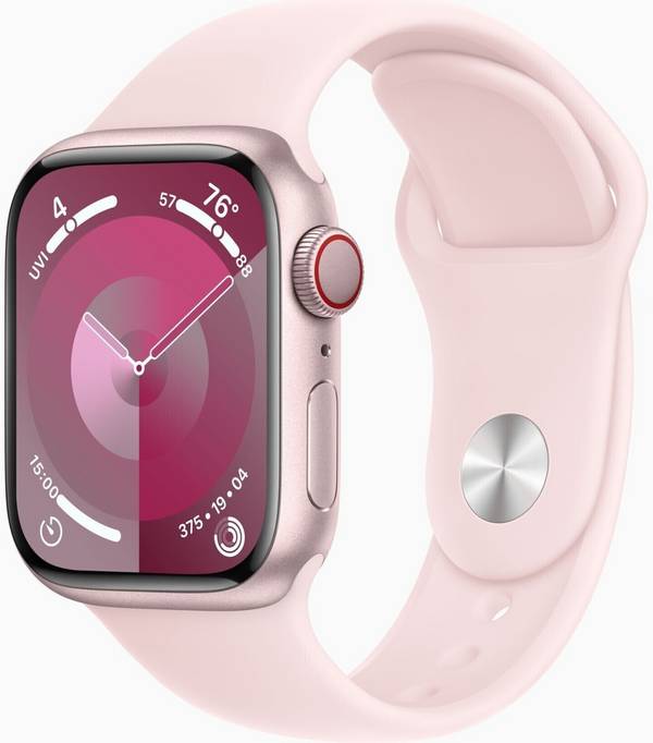 Apple Watch 9 Cell Alu Pink 41mm a2982 Pink Silicon Band
