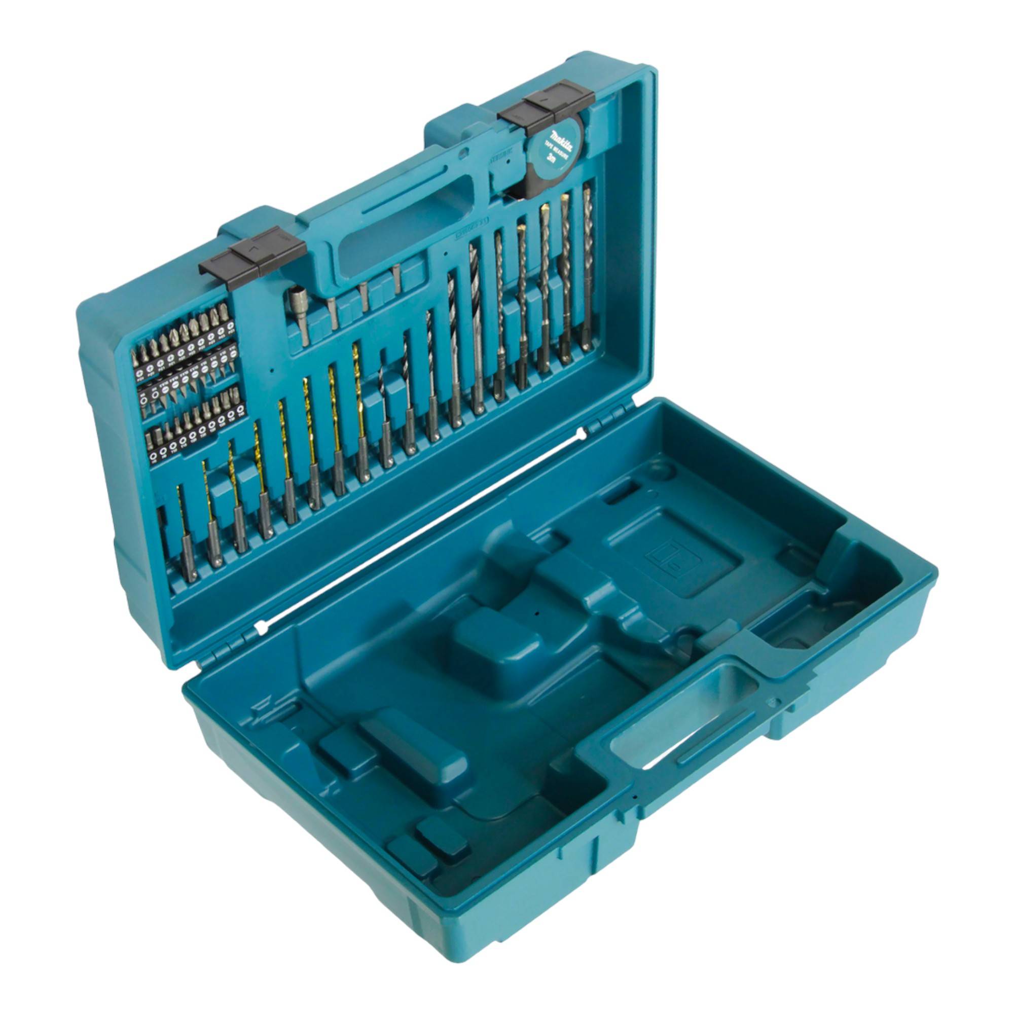 Makita 183W49-4 Transportkoffer 480 x 320 x 140 mm + 65 tlg. SDS-plus Zubehör Set für Akku Bohrhammer DHR171-0