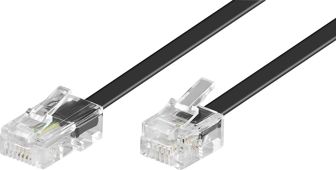 BASETECH ISDN, Western Anschlusskabel [1x RJ45-Stecker 8p4c - 1x RJ11-Stecker 6p4c] 15 m Schwarz