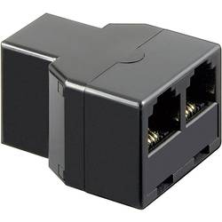 Image of Basetech Western Adapter [1x RJ11-Buchse 6p4c - 2x RJ11-Buchse 6p4c] Schwarz