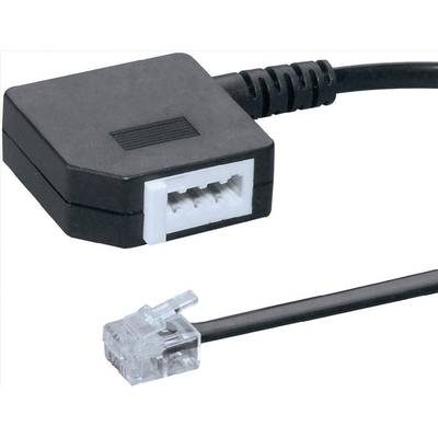  Western, Fax Adapter [1x RJ11-Stecker 6p4c - 1x TAE-F-Buchse] 20.00 cm Schwarz