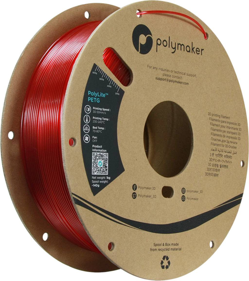 Polymaker PolyLite PETG Translucent Red, 1,75 mm / 1000 g-6