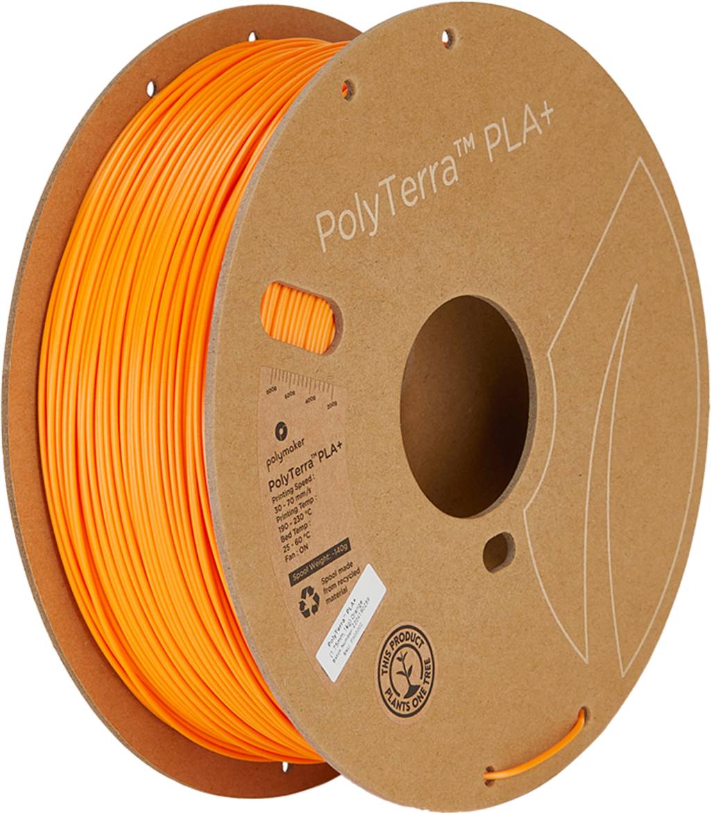 Polymaker PA05002 Regular Filament PLA+ geringerer Kunststoffgehalt, hohe Steifigkeit 1.75 mm 1000 g Orange PolyTerra™ 1-6