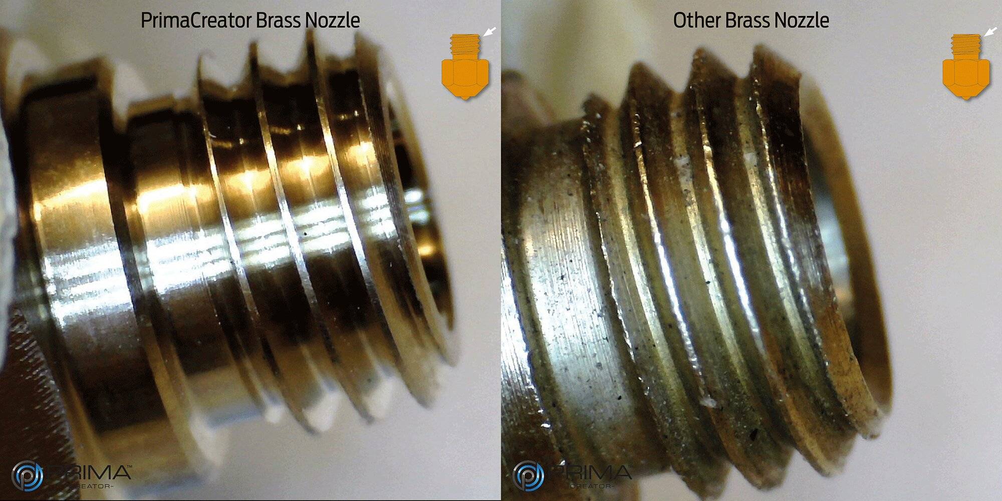 RepRap M6 Brass Nozzle 3mm - 0,4 mm - 4 pcs-2