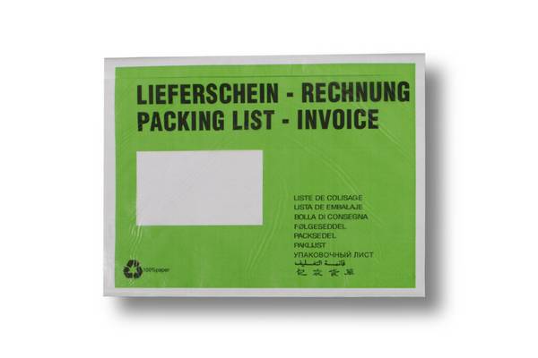 1000 Lieferscheintaschen C5 selbstklebend im Karton Premium | Dokumententaschen aus grün
