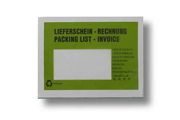 1000 Lieferscheintaschen C6 selbstklebend im Karton Premium | Dokumententaschen aus grün