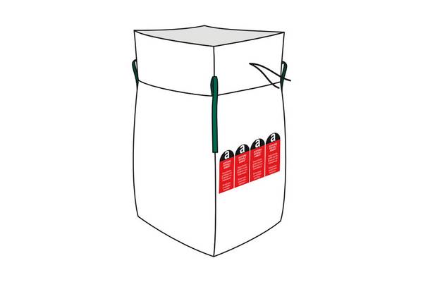 Big Bag Asbest 90x90x110cm I 1 Stück I SWL 1.000 kg I Asbest Sack mit 4