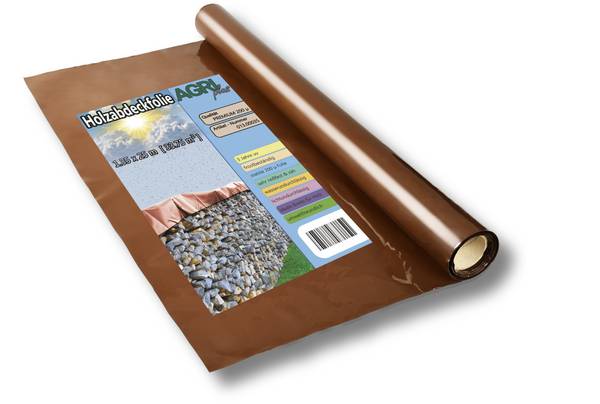 AGRI plus Holzabdeckfolie 1,35 x 25 m auf Rolle I 200 My Stärke I Stabile PVC Gewebeplane I