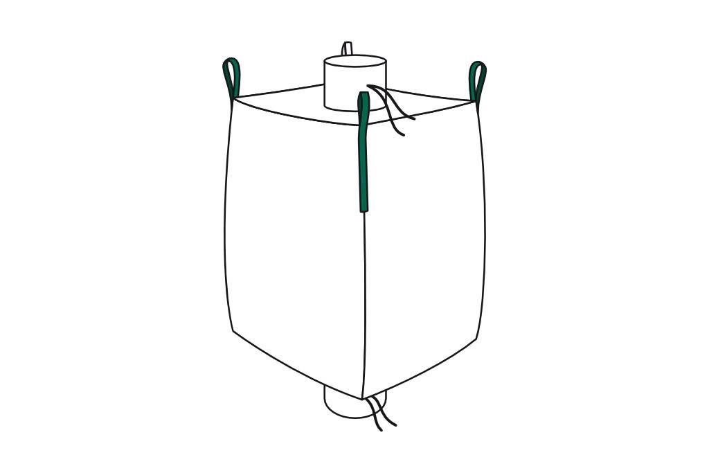 Big Bag 90x90x115cm I 1 Stück I SWL 1.250 kg I Robuster Gartenabfallsack mit Ein- &
