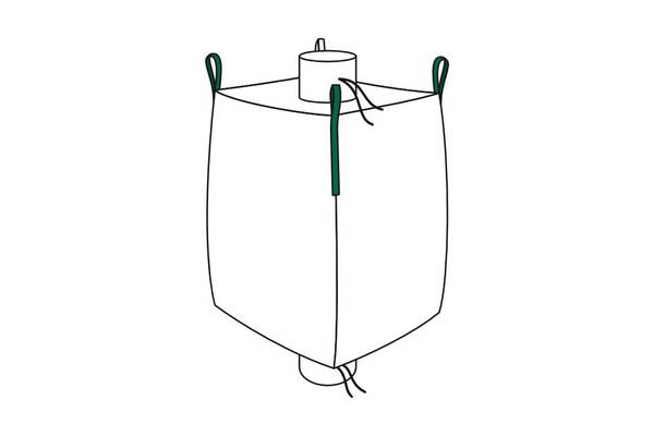 Big Bag 90x90x115cm I 1 Stück I SWL 1.250 kg I Robuster Gartenabfallsack mit Ein- &