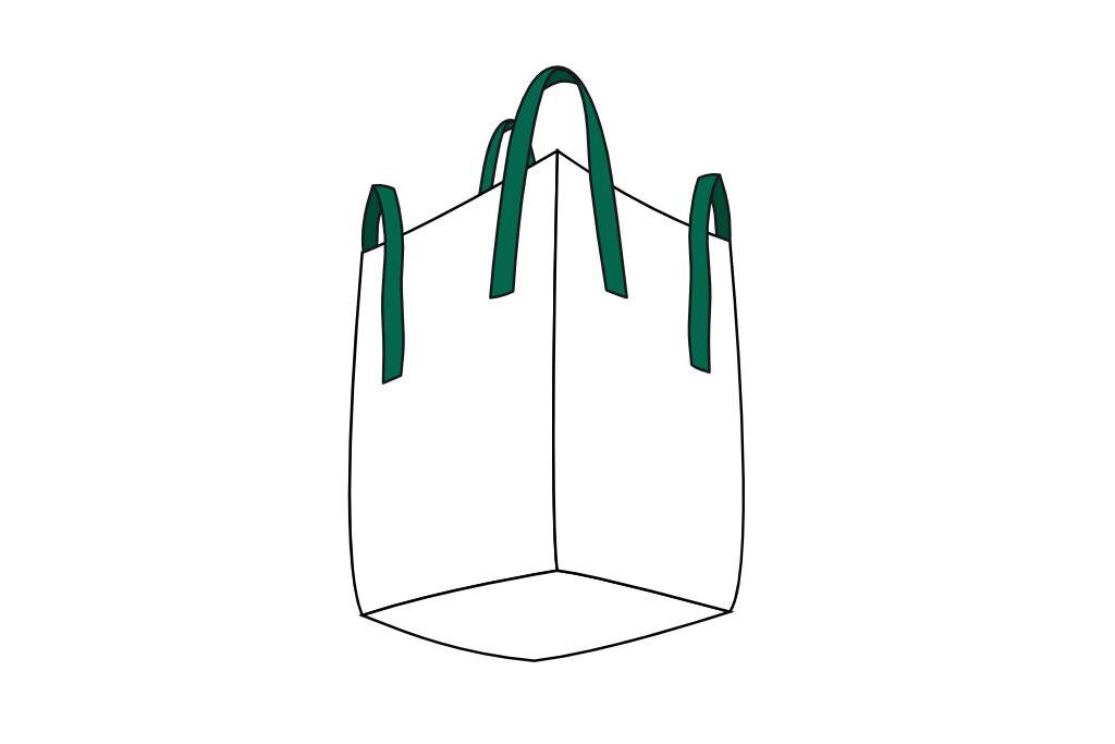 Stein Big Bag 90x90x90cm I 1 Stück I SWL 1.500 kg I BigPack Sack mit 4 CC-Schlaufen-0