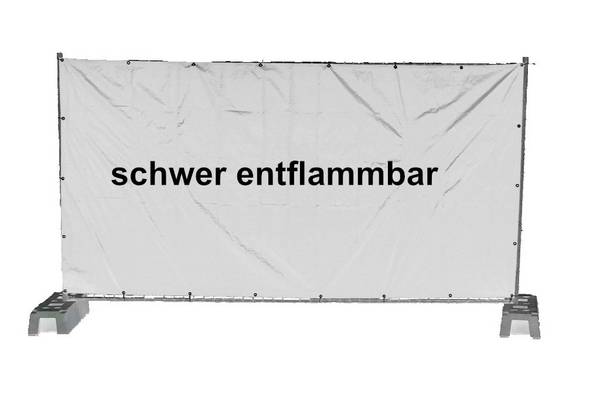1 x Bauzaunplane/Bauplane 1,76 x 3,41 m - Schwer entflammbar -