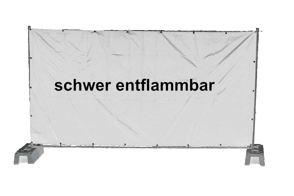 1 x Bauzaunplane/Bauplane 1,76 x 3,41 m - Schwer entflammbar --0