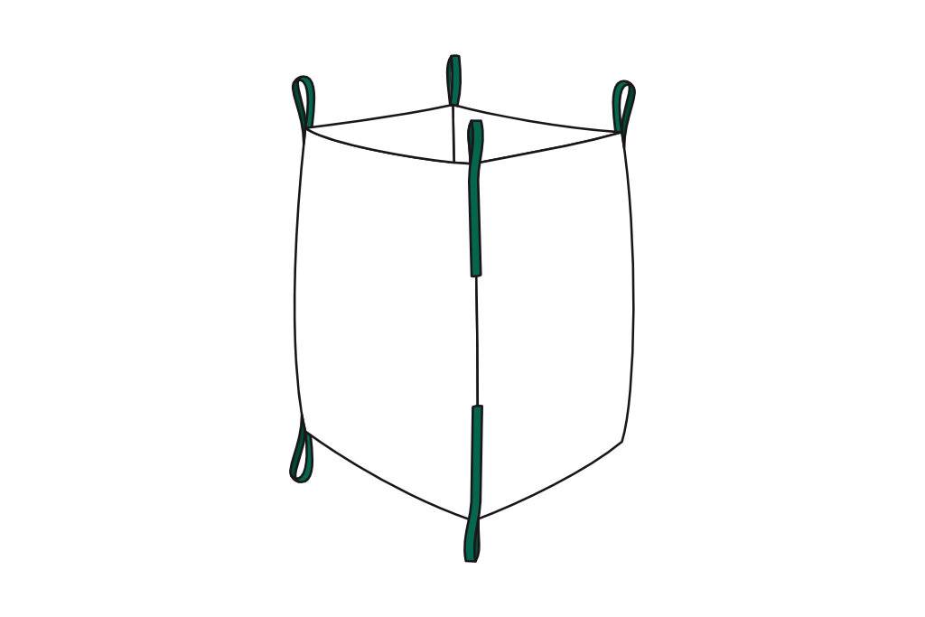 Stein Big Bag 90x90x90cm I 1 Stück I SWL 1.000 kg I BigPack Sack mit 4 Hebeschlaufen-0