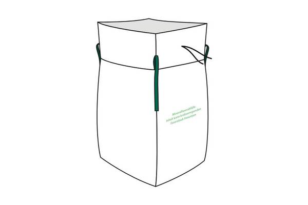 Big Bag Mineralwolle 90x90x120cm I 1 Stück I SWL 500 kg I Mineralwolle Sack mit 4