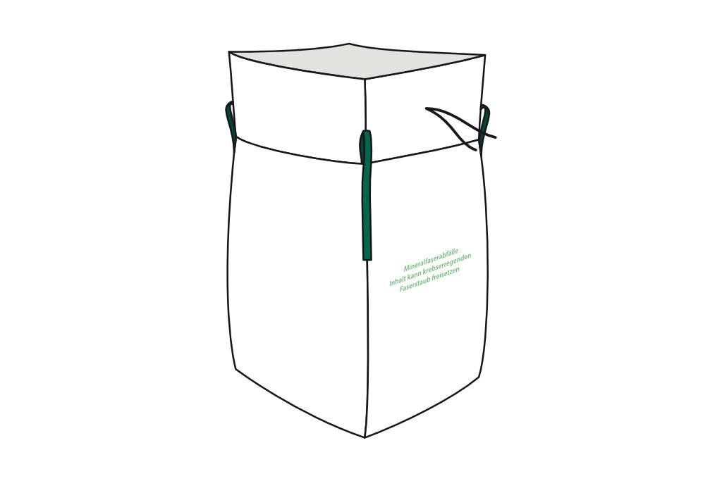 Big Bag Mineralwolle 90x90x120cm I 1 Stück I SWL 500 kg I Mineralwolle Sack mit 4-0