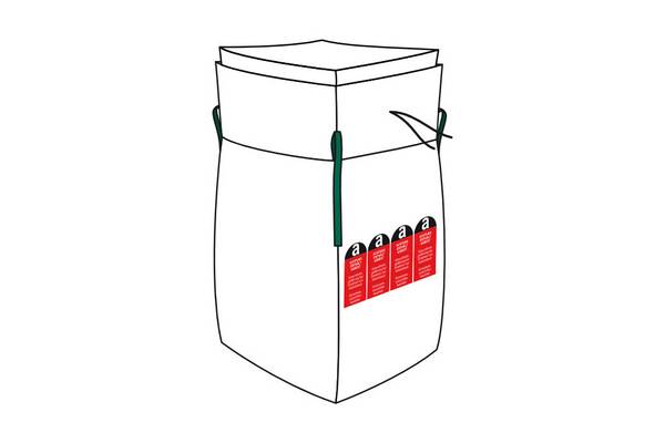Big Bag Asbest 90x90x110cm I 1 Stück I SWL 1.500 kg I Asbest Sack mit Inliner I Big
