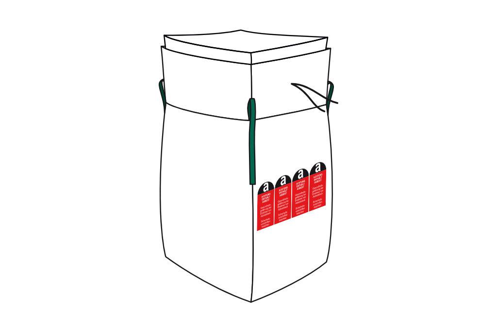 Big Bag Asbest 90x90x110cm I 1 Stück I SWL 1.500 kg I Asbest Sack mit Inliner I Big-0
