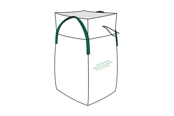 Big Bag Mineralwolle 90x90x120cm I 1 Stück I SWL 500 kg I Mineralwolle Sack mit 2